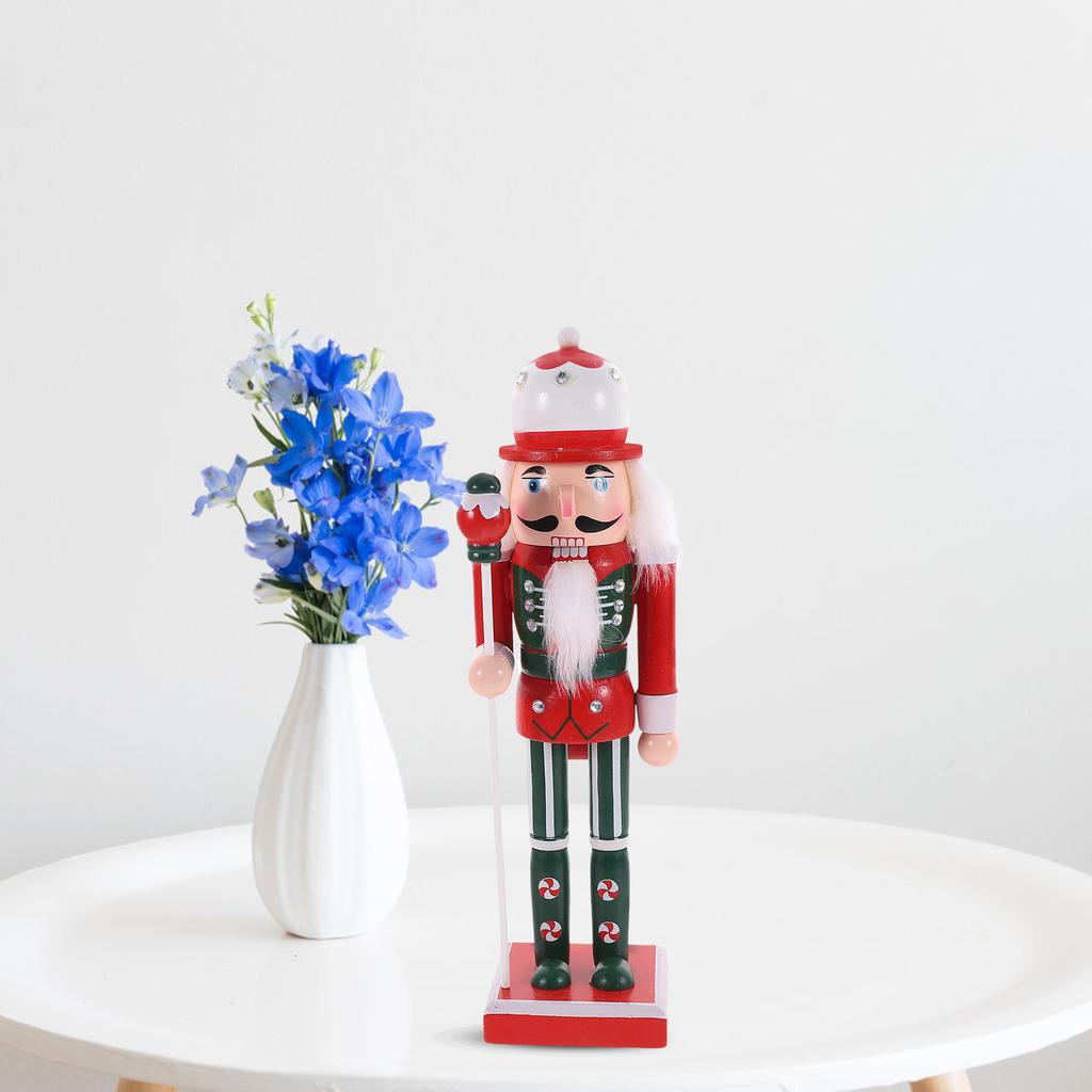 25Cm Wooden Wooden Nutcracker Nutcracker Soldier Christmas Nament Home Decor Figurine Holiday Craft Garden Decoration