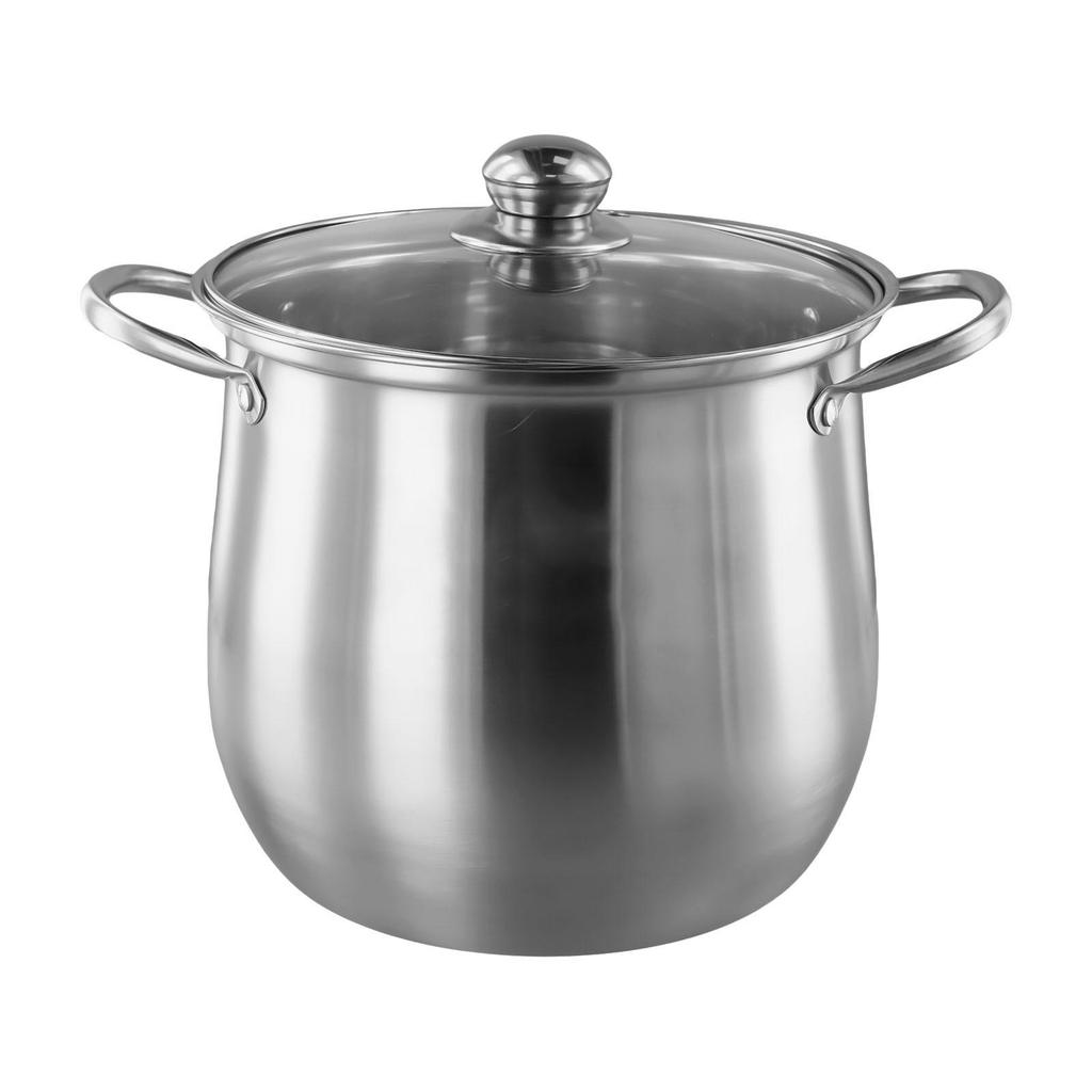 304 Stainless Steel Soup Pot with Tempered Glass Lid Perfect for Steaming