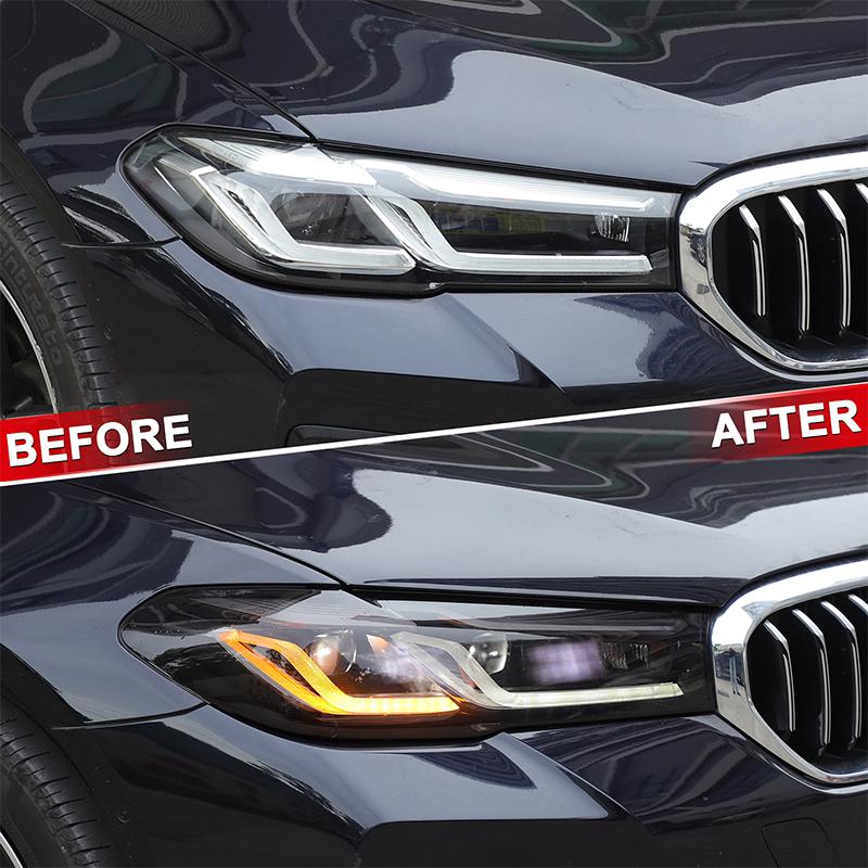4x Car blackened TPU lamp film headlight protective film Suitable for BMW 5 Series G60 2024+