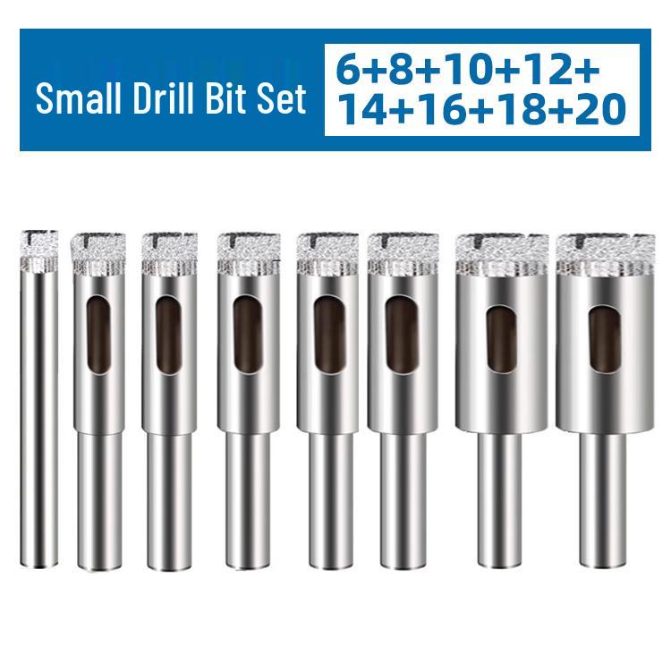 Diamond Grit Drill Bit for Glass, Tile, Marble, Jade & Rock Slab - Sizes 6/8/10/12