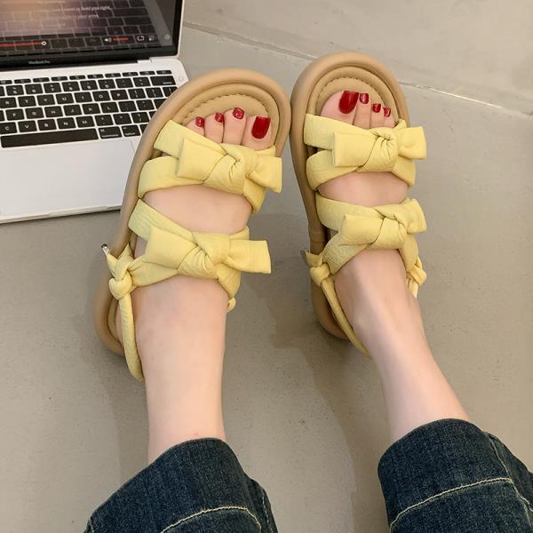 Fashion Clear Heels Female Sandal All-Match Flat Summer Shoes Woman Girls Outside Without Bow 2025 Comfort Slipper Slides  Clear Heels F