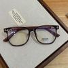 Retro brown large-frame glasses for women with myopia can be matched with degrees of anti-blue light, ultra-light TR flat mirror holder, plain face an