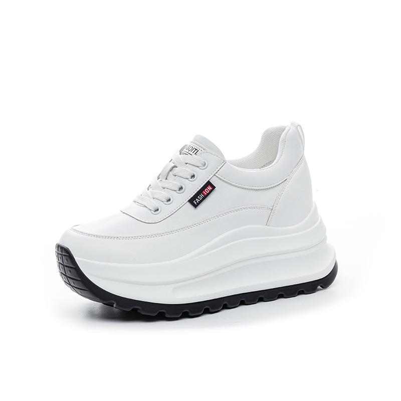 Inner heightening women's shoes, new spring and autumn single shoes, small muffin shoes, thick-soled wedge heels, small white shoes, casual shoes tide