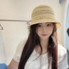 Solid Color Hollow Knitted Fisherman's Hat Children Spring and Summer Face Small Versatile Breathable Bucket Hat Outdoor Sun Hat