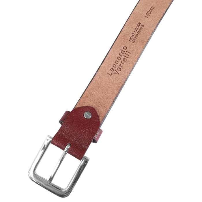 Belt - LEONARDO VERRELLI - LV0046 - Genuine Leather - Red - 120 Cm