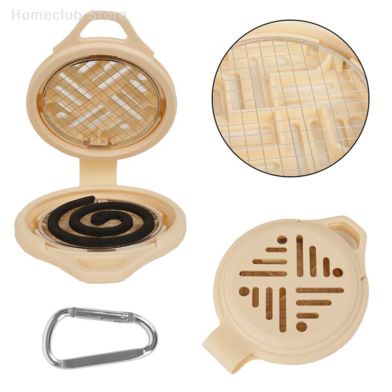 1Pc Portable Mosquito Coil Box With Carabiner For Outdoor Camping Silicone Mosquito Incense Rack Holder Hiking Accessories