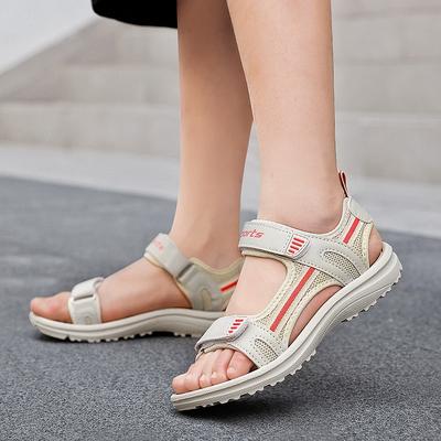 Summer Women's Sandals and Slippers Sports Style Slotted Open-toed Velcro Sandals