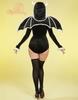 Mobbunny Gotik Güzellik Kurukafa İskelet Sevimli Kıyafet Siyah Kadın Kostümü, Cosplay, Anime, Oyun, Ev Giyim, Pijama, Body, Leotard, Kapüşonlu, Baskılı,