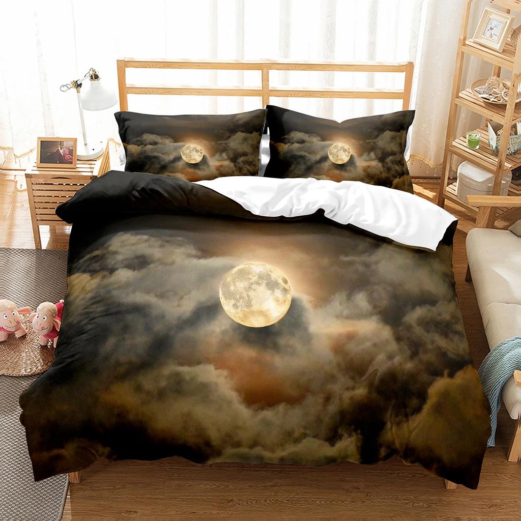 Comforter Enceladus Planet King Queen Solar System Bedding Set Rotate Universe Space Polyester Comforter