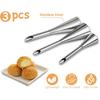 Large Cream Icing Piping Nozzle Tips 3 Pieces Professional Stainless Steel Puff Nozzle for Decorating Cake and Filling Pastry
