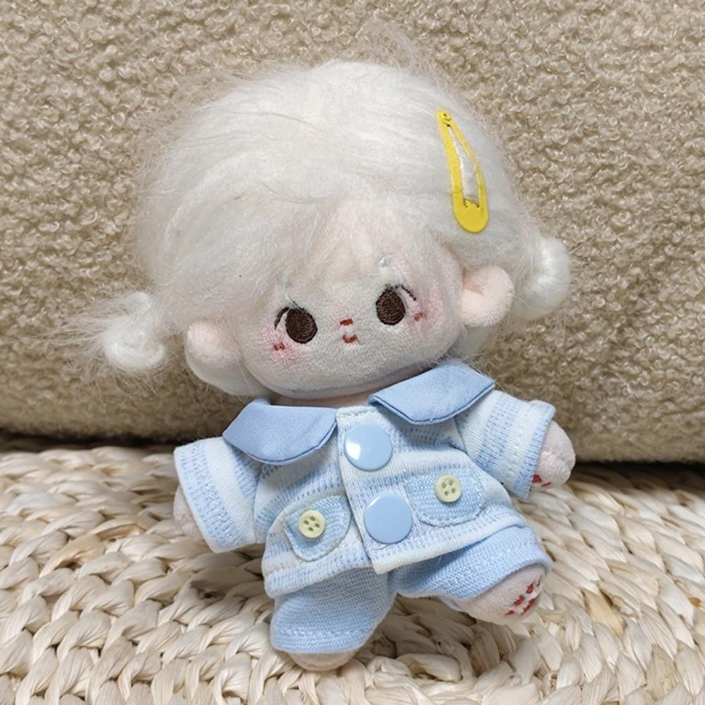 1 Set Blue 10cm Cotton Doll Clothes Casual Suit Doll Dress Up Set  Doll Accessories