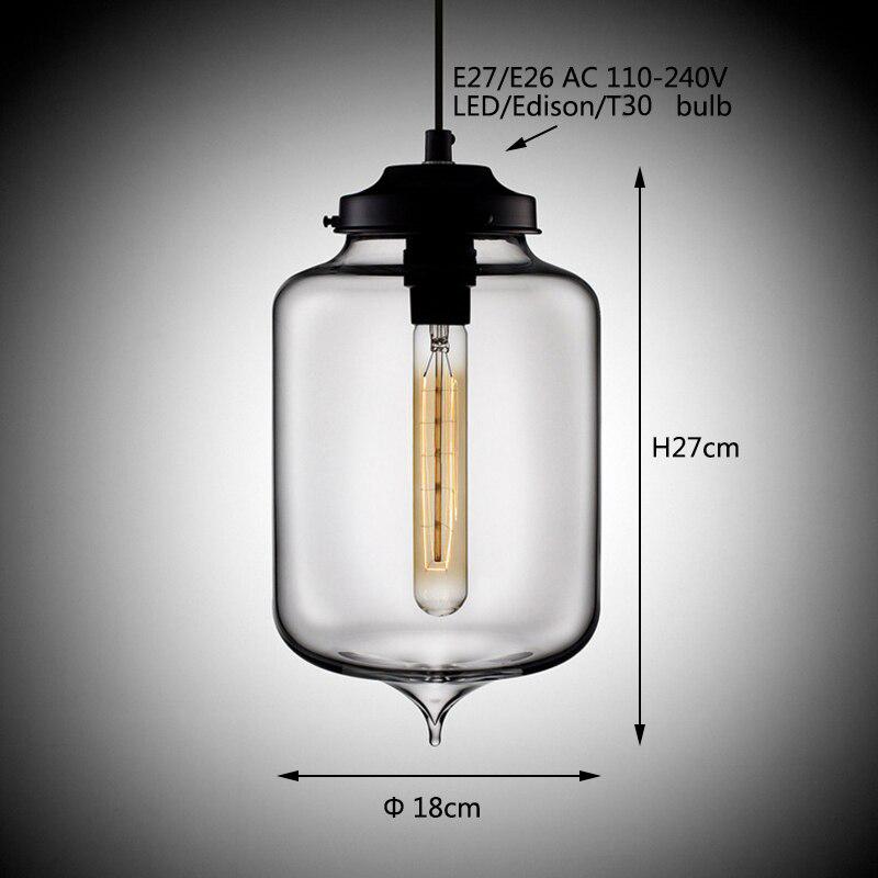 Modern Minimalist Glass Chandelier E27/E26 LED Living Room Kitchen Clothing Store Loft Balcony Lighting