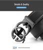 Men's Leather Belt - Casual Business Style with Smooth Alloy Automatic Buckle