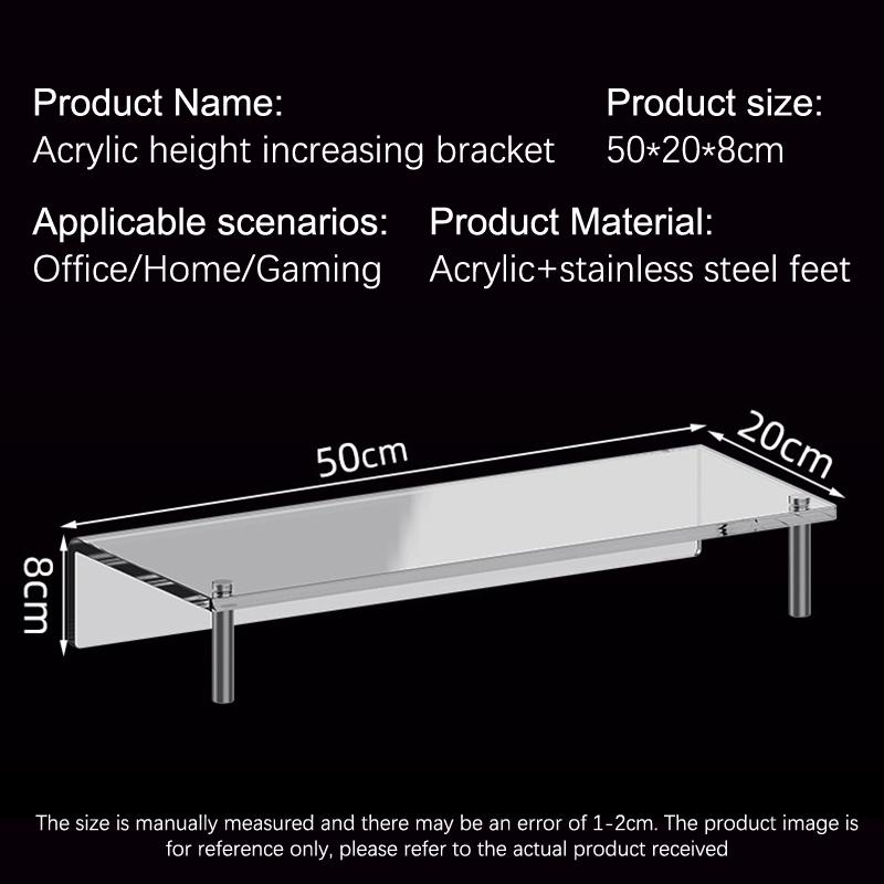 Acrylic Laptop Stand Desktop Computer Screen Monitor Desk Bracket Elevated Desktop Organizer Stand For Reducing Neck Strain