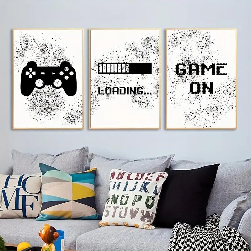 3pcs/set Gaming Graffiti Gamepad Earphone Funny Wall Art Canvas Poster Gamer Room Wall Decor Prints Modern Living Room Posters