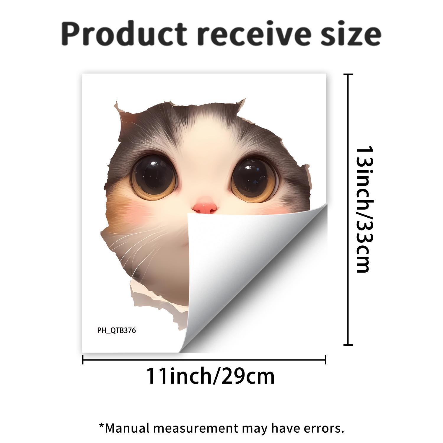 

3D Breaking Wall Cute Kitten Toilet Sticker Self-Adhesive Removable for Bedroom Living Room Home Decor 30x30cm
