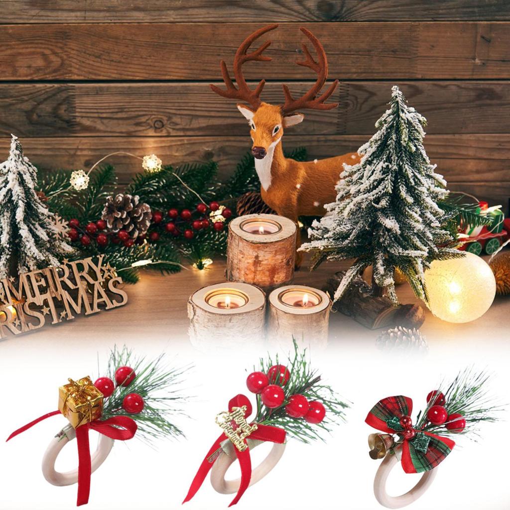 Weihnachtsserviettenring Rustikale Ornamente Handgefertigte Dekorative Serviettenschnalle für Café Festival Geburtstag Erntedankfeiertag