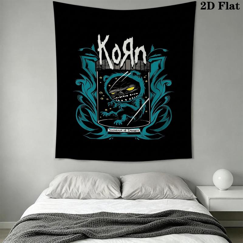 Korn Wall Tapestry Aesthetic Wall Hanging Printed Fabric Blanket Decorative Tapestries for Bedroom Living Room Home Decor