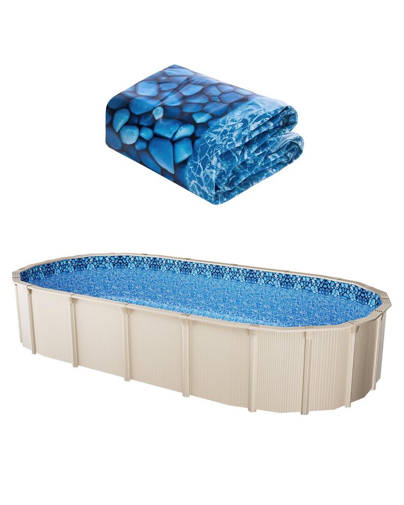 VEVOR 12 x 24 ft Oval Pool Liner, Overlap Style Above Ground Pool Liners, 48-to-54inch Wall Height, Durable Pool Liner, Standard Gauge Vinyl