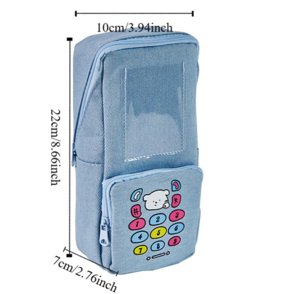 Kawaii Denim Pencil Bag Large Capacity Stationery Storage Bag Pencil Case  Office Accessories