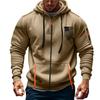 Men's Sports Casual Hoodie Hoodie Cardigan Zipper Multi-pocket Hoodie Coat