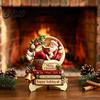 Indoor Outdoor Christmas Sign Wooden Table Sign 2D Flat Santa Claus/Snowman Reading Desktop Ornament Decorative Signage with Stand Holiday Tabletop