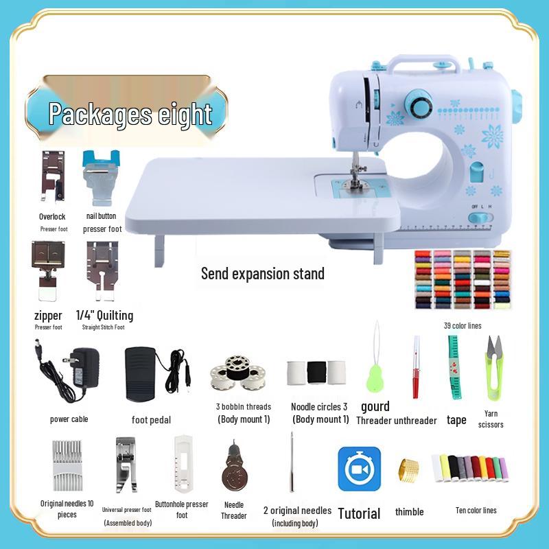 Compact Multifunctional Sewing Machine: Electric Overlock with Foot Pedal for Thick Fabrics and Garments