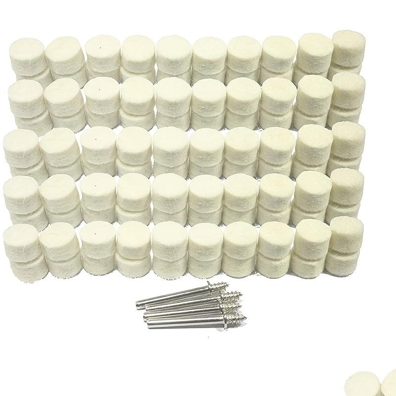 100-Pack 13mm Wool Felt Polishing Wheels With 2 Shanks – For Dremel Rotary Tools