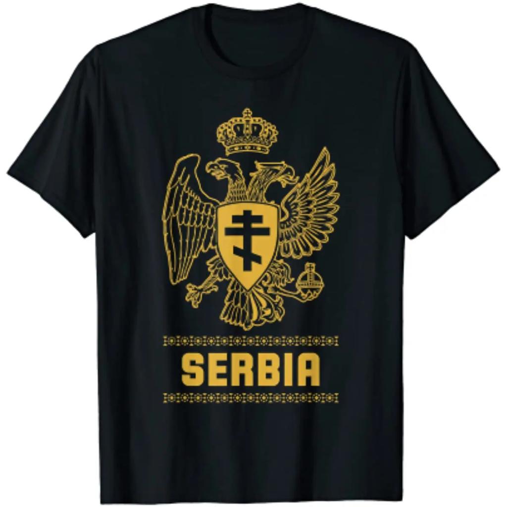 Serbia Serbian Serb Srbija Eagle Unisex TShirt Short Sleeve Casual Cotton ONeck Summer Shirt