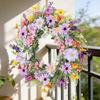 Delicate Violets Pink Blossoms Wreath Silk Flower Garlands Elegant Door Hanging Ornament Outdoor Garden Decoration
