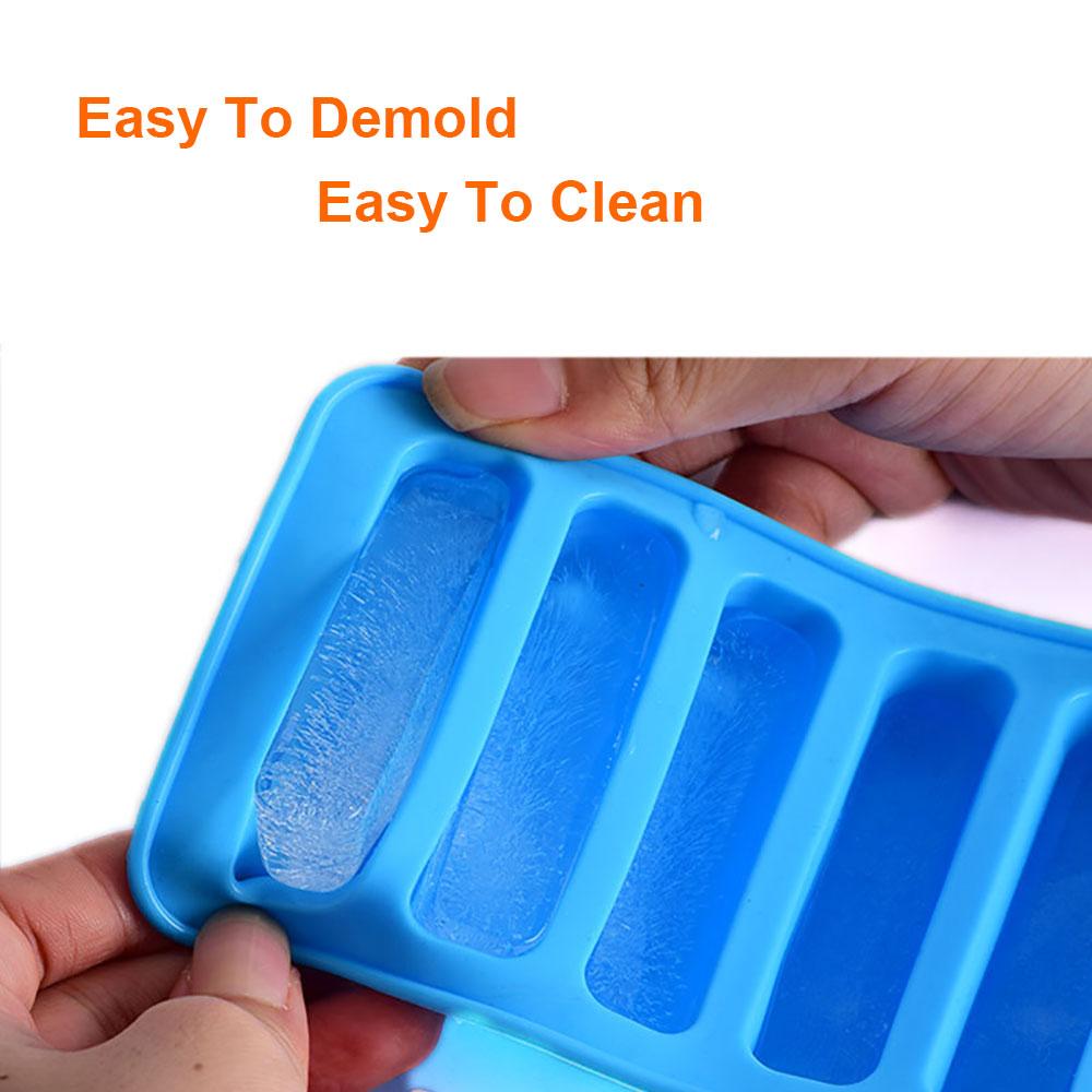 Silicone World 10 Hole Finger Shape Cylinder Silicone Ice Cube Mold Finger Muffin Cookies Ice Cream Chocolate Baking Mold