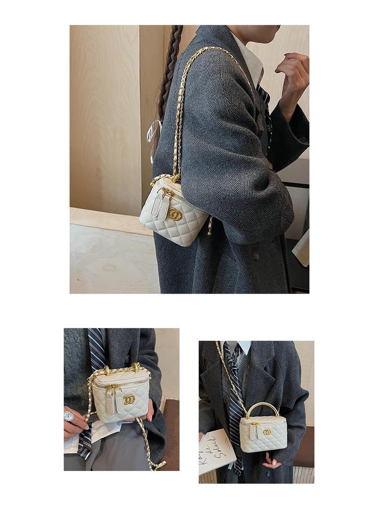 High-End Women's Diamond Pattern Crossbody Bag - Autumn/Winter Edition