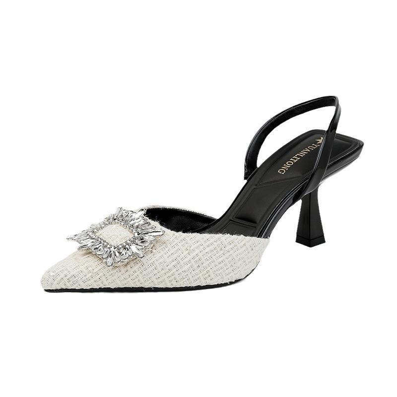 Huizhou women's shoes 2025 spring and summer high heels women's thin heels high sense spring women's shoes pointed sandals women's fashion