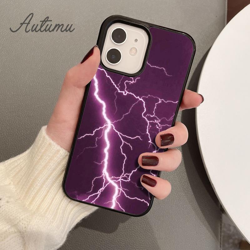 Lightning Phone Case for iPhone 11 12 13 14 Pro Max Mini X XR XS SE 2020 5 6S 7 8 Plus Samsung Galaxy S21 S22 Cover Shell
