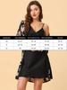 Cheibear Pajama Silk Cami Floral Satin Size S Women's Set, Robe, Top, Nightdress, Print, Set, Black,
