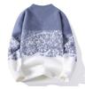 Men's Warm Gradient Mink Velvet Sweater - Half-High Collar, Casual Versatile Knitwear for Autumn/Winter