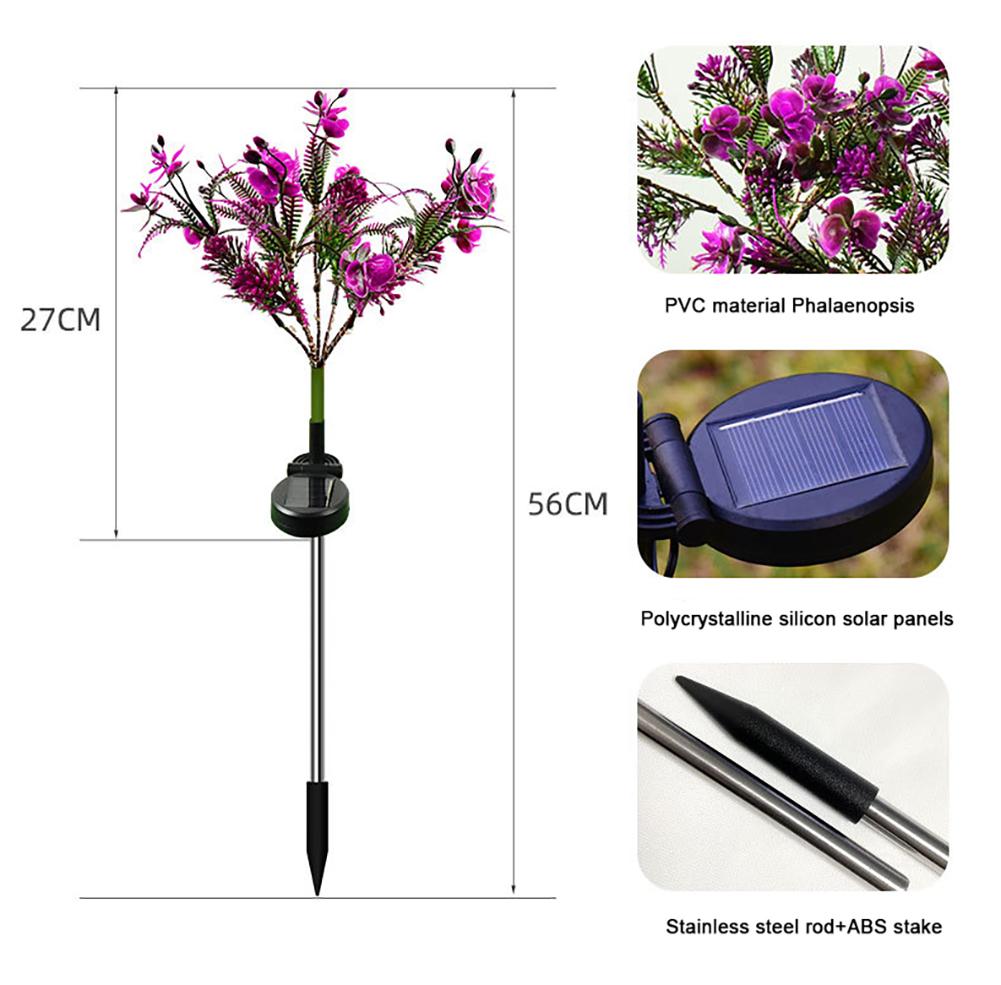 2 Stück Solarleuchten Außen Wasserdicht Solarbetrieben Schmetterling Orchidee Blume Spießlampe Dekoration Für Garten Hof Terrasse
