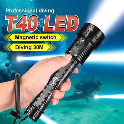 Professional Diving Torch Amphibious Flashlight Super Bright Diving Flashlight Scuba Lantern Underwater Light Dive Lamp