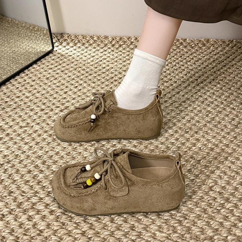 

Ретро обувь Birkenstock женская 2025 осень новинка обувь кенгуру модный темперамент не устают ноги беременные женщины повседневная обувь Doudou одинарная обувь 40 хаки