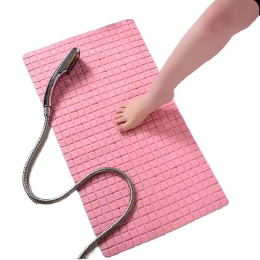 Grid Texture Bathroom Pad with Suction Pad Pedal Pad Bathroom Rug Floor Mat  Washroom