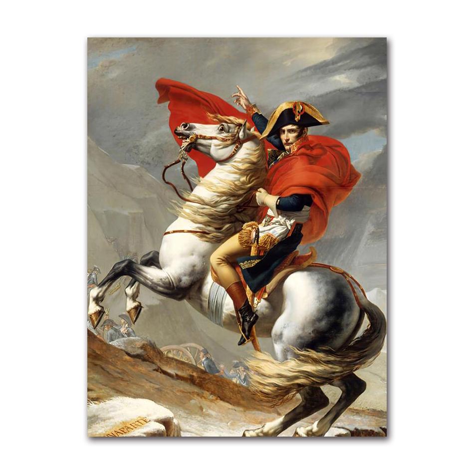 Vintage French Empire Propaganda Art Poster, Napoleon Crossing The Alps Classic Wall Print 21X30CMNo Framed