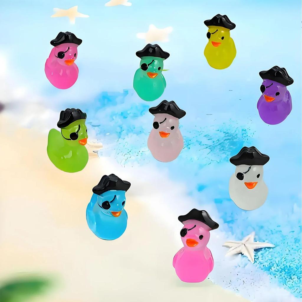 10/20pcs Mini Resin Duck Figures Tiny Pirate Ducks Figurine Miniature Animals Ornaments for DIY Fairy Garden Glass Container