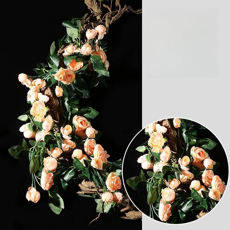 1Pc Autumn Simulation 86.6 Inch Rose Fence Hanging Flower Rattan for Outdoor Yard Patio Garden Home Holiday Party Decoration