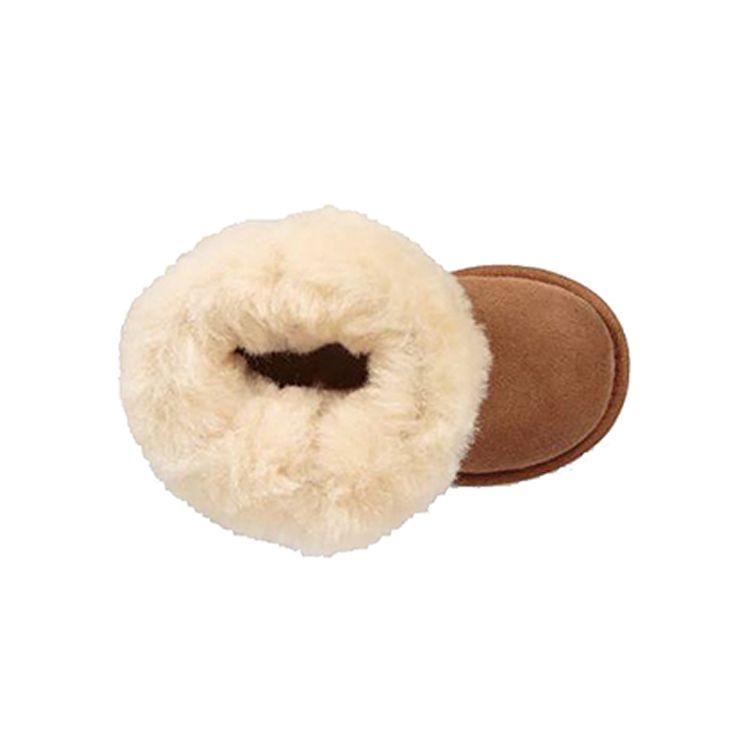 UGG Kids  Bailey Button II Sheepskin Thick Warm Durable Shock Absorbing Non-Slip Snow Boots Kids Boots Chestnut-Brown 1017400T-CHE