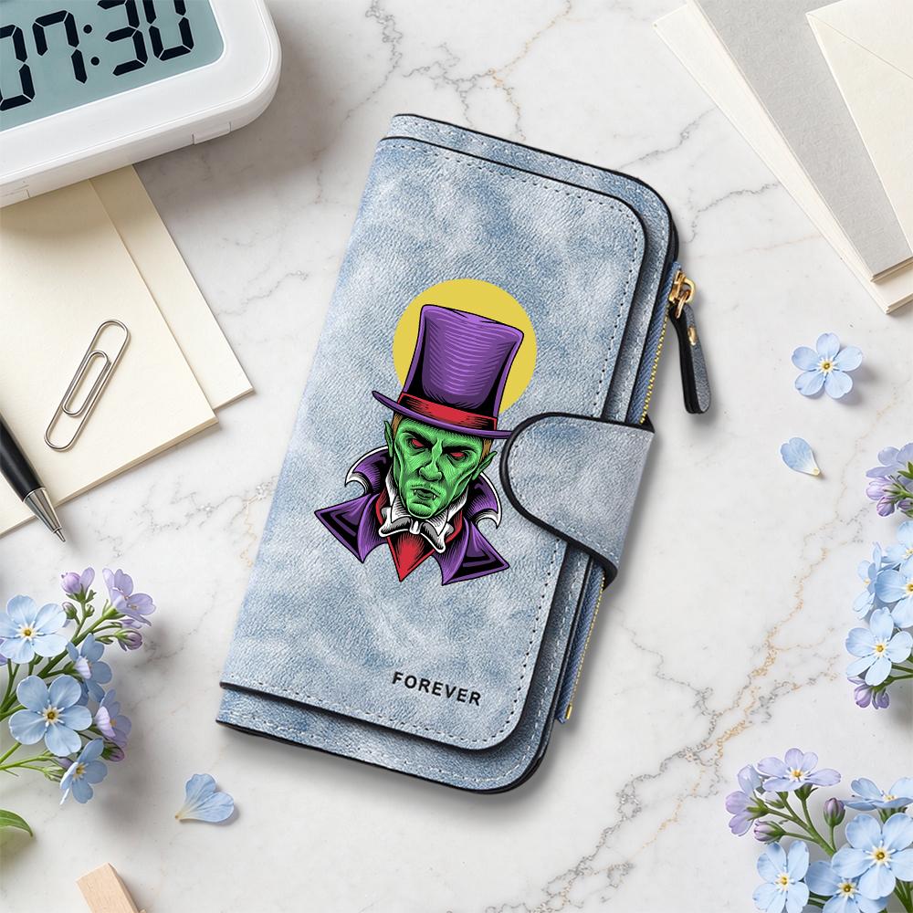 Gothic Vampire Print Long Wallet
