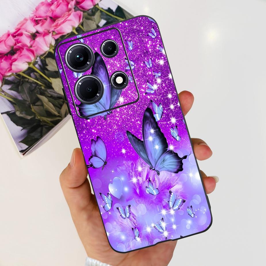 For Infinix Note 30i Case X6716 Stylish Cat Flowers Painted Cover Soft Silicone Phone Case For Infinix Note 30 Pro Note30 Bumper