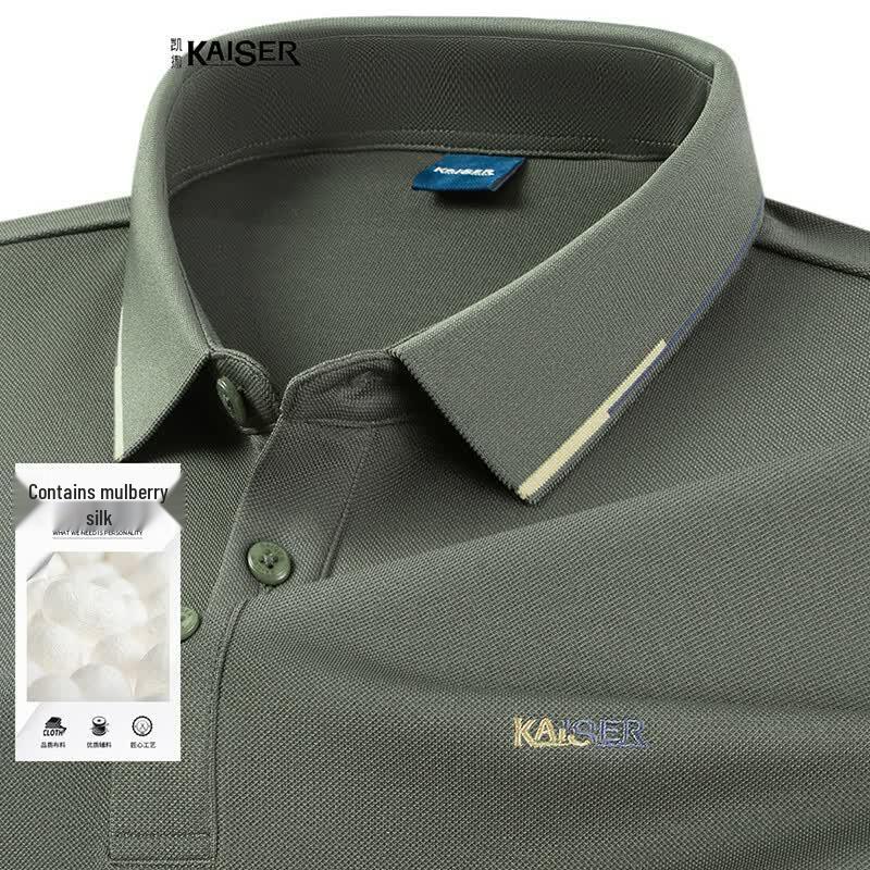 Caesar Men s Silk Blend Polo Shirt L