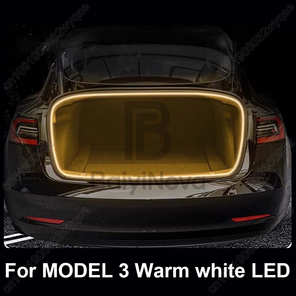 Car Trunk light For Tesla NEW Model 3 highland 2024 2025 Interior atmosphere light Rear Tail box lighting Auto Accessories For MODEL 3 теплый белый
