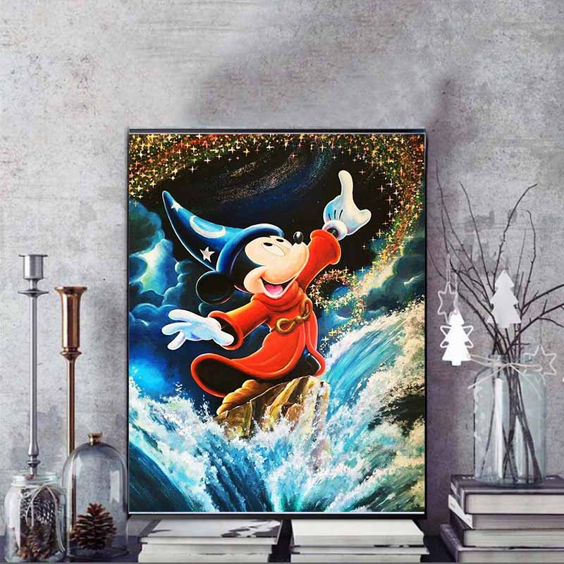 Disney Diamond Painting Fantasia Mickey Mouse The Wizard Diamond Mosaic Cross stitch Diamond Inlay Room Decoration Gift