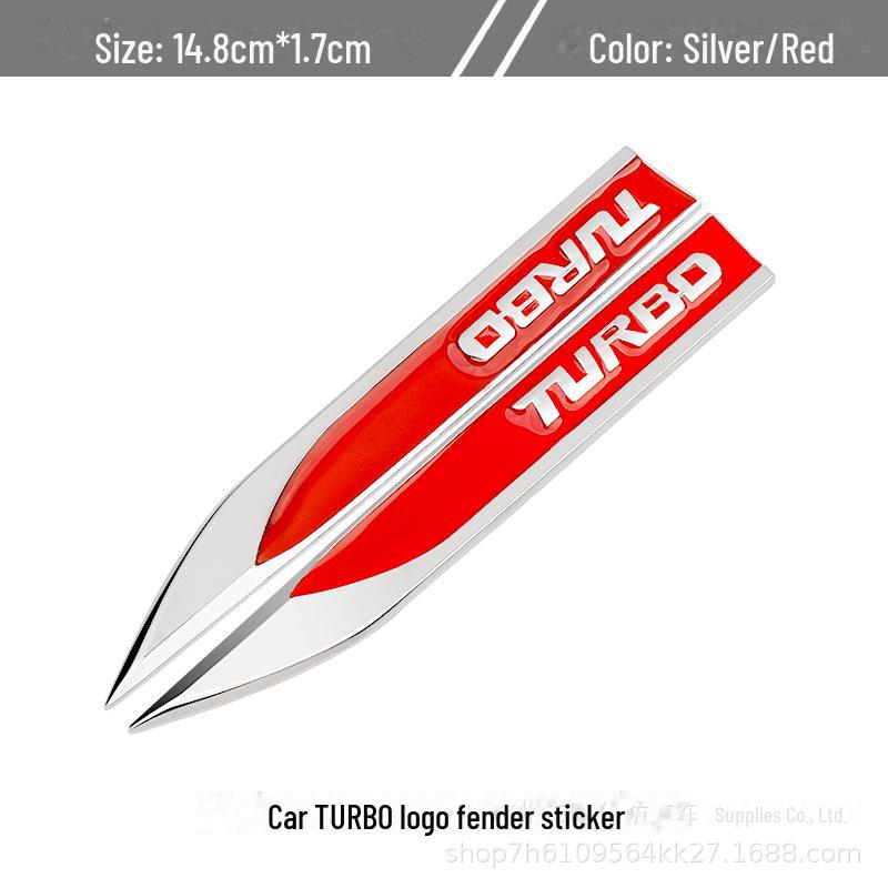 Universal TURBO Metal Car Sports Logo and Decorative Fender Sticker - Personalized and Scratch Cover